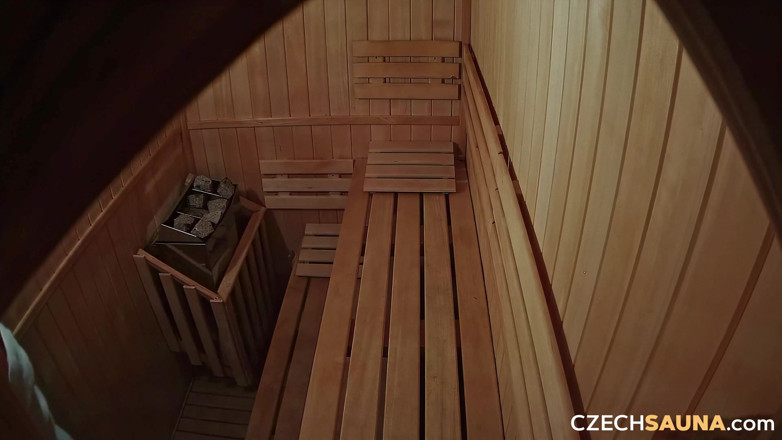 Czech Sauna: Czech Sauna 32: Mature Brunette and Young Blonde Flash It All
