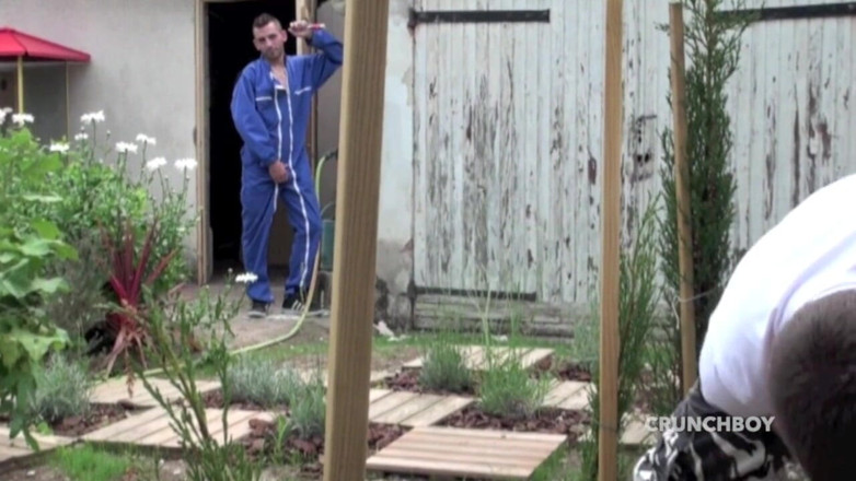 French Twinks Amator videos: Chad fucked in exhib garden by the straight worker