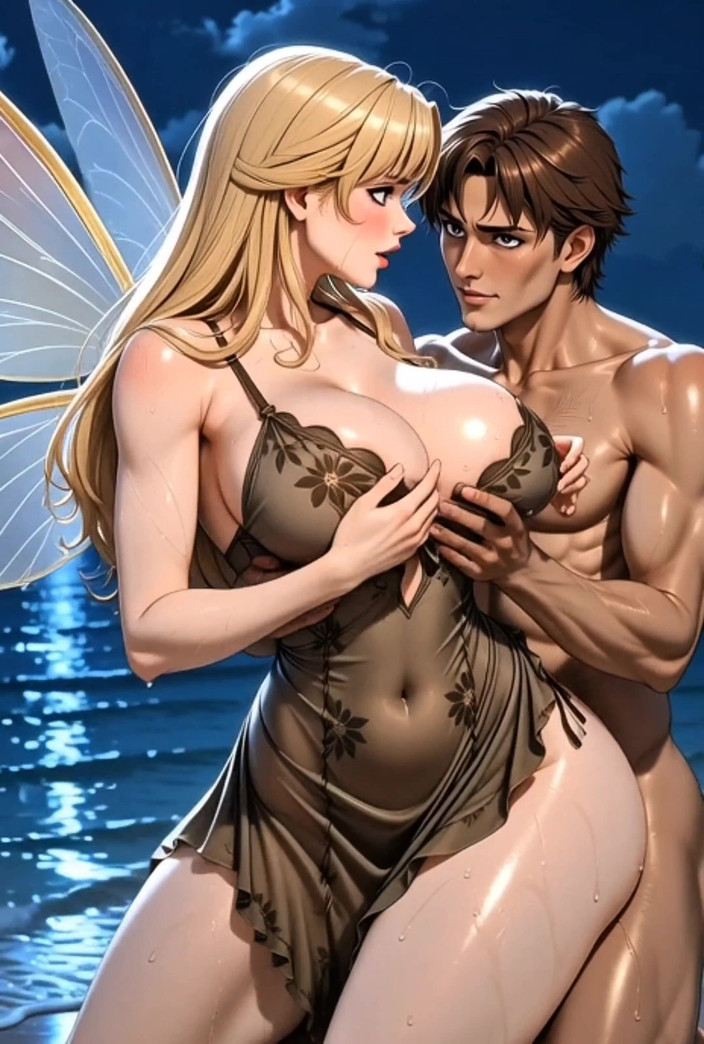 Stories&Anime: Hentai BBW Wróżka zostaje wbita na surowo na plaży Moonlit -...