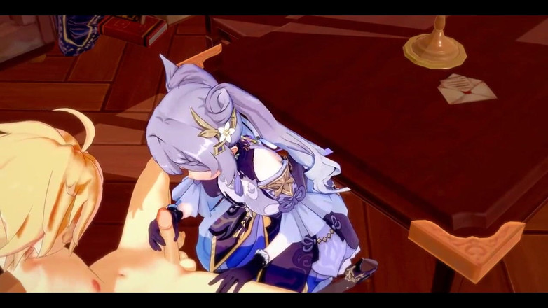 HentaiTubes: Genshin Impact Hentai - Aether X Ganyu Handjoob and Fucked - japanische...