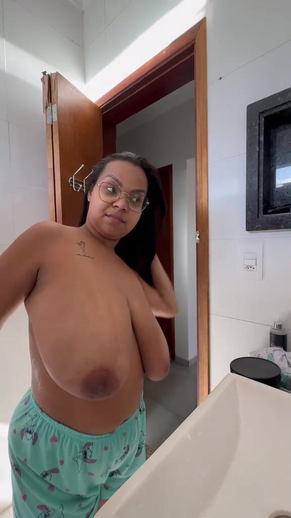 Anally big boobs: Giant Boobs Girl Brushing Teeth with Boobs Bouncing