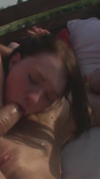 Two beauties are getting slammed outdoors by rocco's big cock
