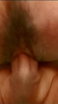 A Fake Cock and Then a Real Cock in Her Hairy Pussy