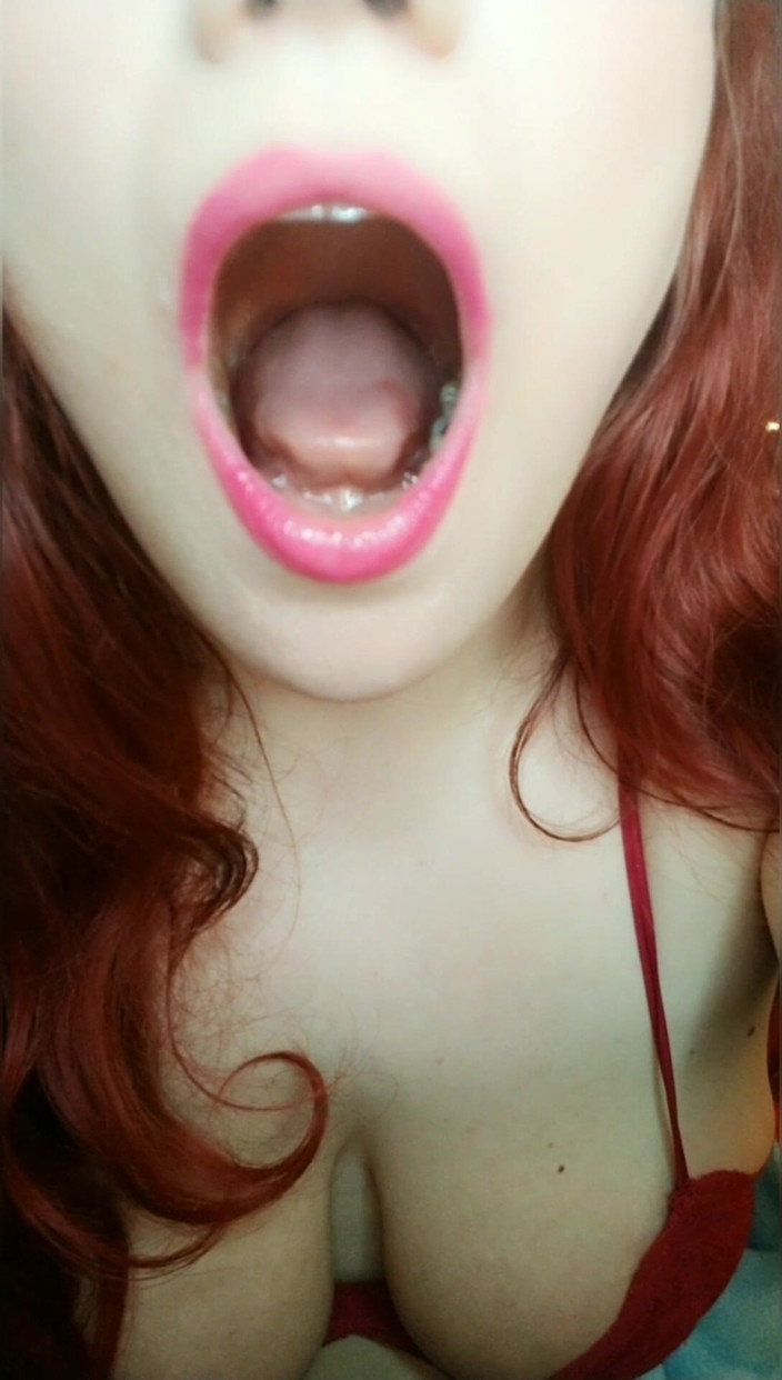 Scarlet Vixen: Open, Tongue Out, Flexing for Your Pleasure