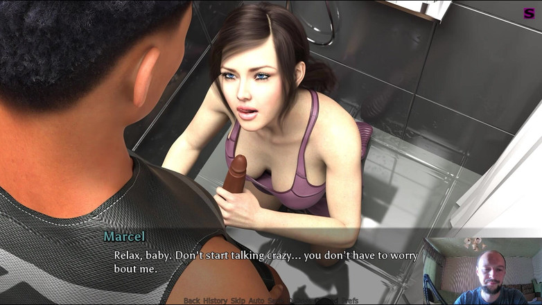 Sex game gamer: Pipe le coach dans les toilettes