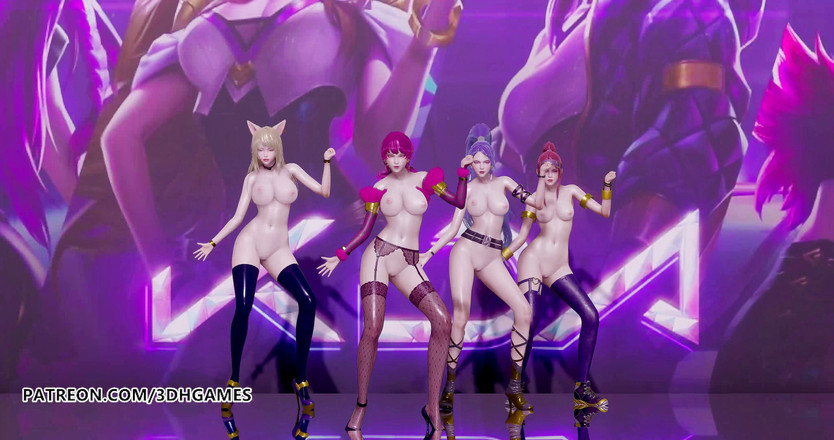 3D-Hentai Games: Black pink - tarian 3d sensual ahri, akali, evelynn, kaisa, dansa 3d