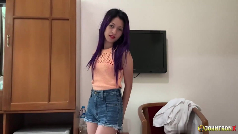 John Tron X: Johntronx - Purple-haired Thai Amateur Gets Her Dose of Hard Dick