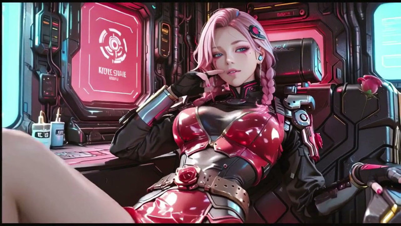 Seraphina Vale: แม่บ้าน Cyborg ผมสีชมพูตื่นขึ้นมาอย่างขี้เกียจในห้องนักบินนีออน