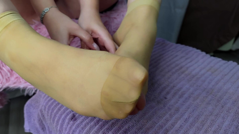 Stacy Starando: In Nylon Socks I Pour Oil All Over My Feet...