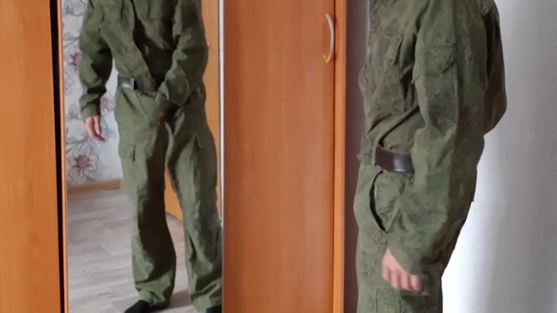 AlexRusFun: A Russian soldier in military uniform and dirty socks jerks...