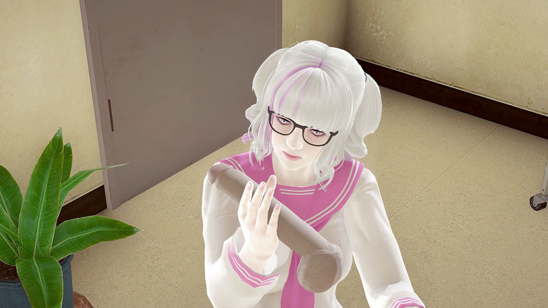 Waifu club 3D: 女大学生在图书馆里给老师撸管