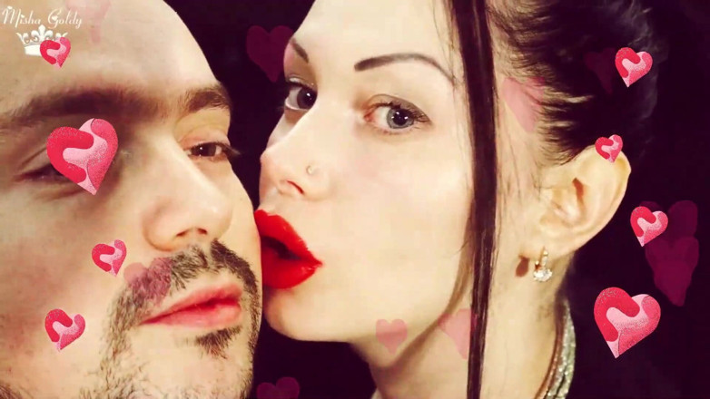 Goddess Misha Goldy: Valentines face and body kissing compilation!