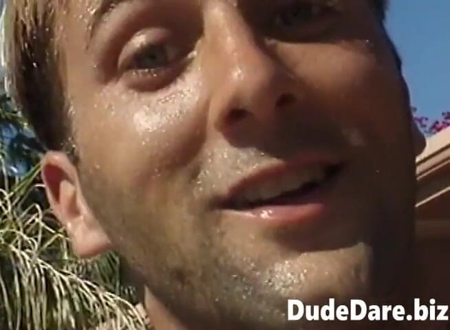 DudeDare: Gay fellas fucking randomly by the pool