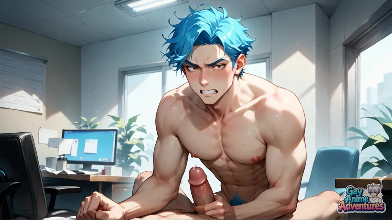 Gay Anime Adventures: A Gigantic Pop-shot Deluge! Blue-haired Office Climaxes Are the Best...