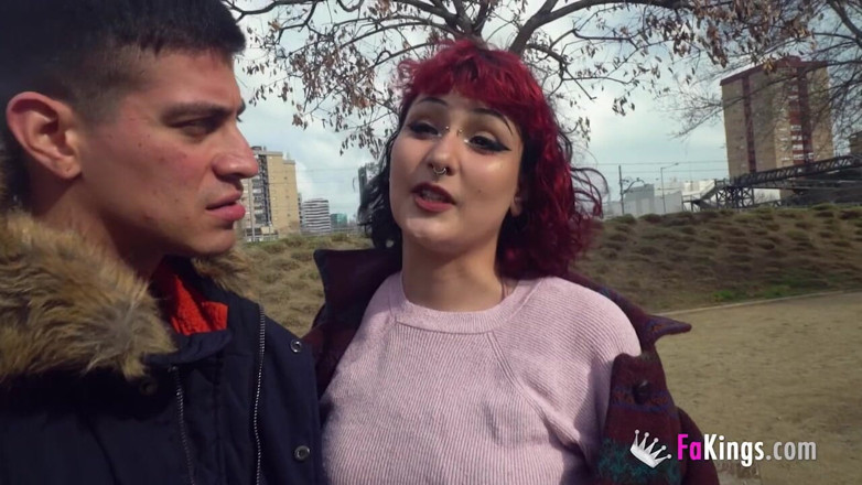 FAKings: She loves a good STREET FUCK! Teen redhead gets shafted...