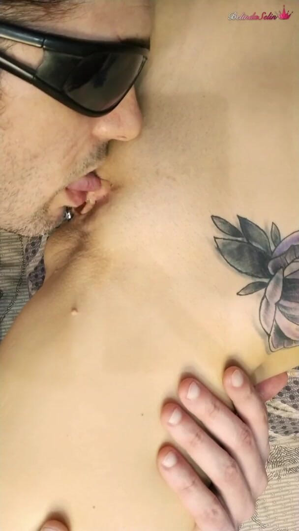 Belinda Selin: Stranger with glasses skillfully licks best friend's tight vagina