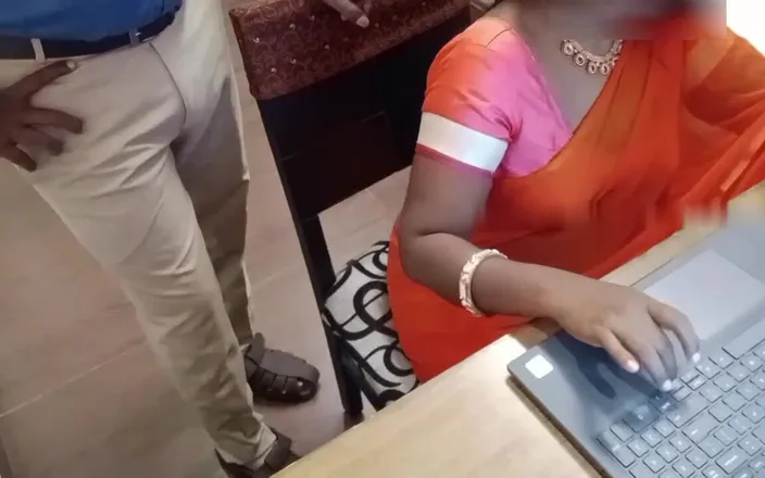 Luxmi Wife: Wife Fucks Manager in Office Transparent Saree