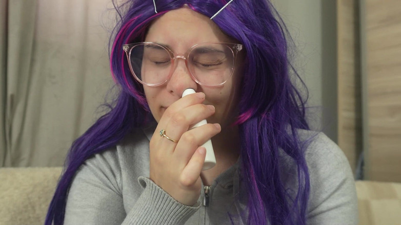 AmayaMori: Trying to Hold My Sneezes but It Turns Into a...