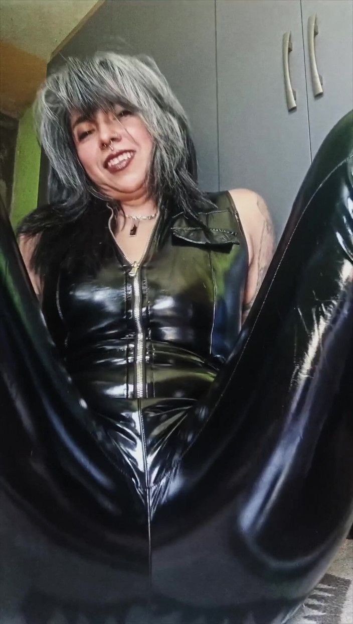 Casia Castro: Shiny Pvc Suit Masturbation - Loud Squeaks While I Rub Myself