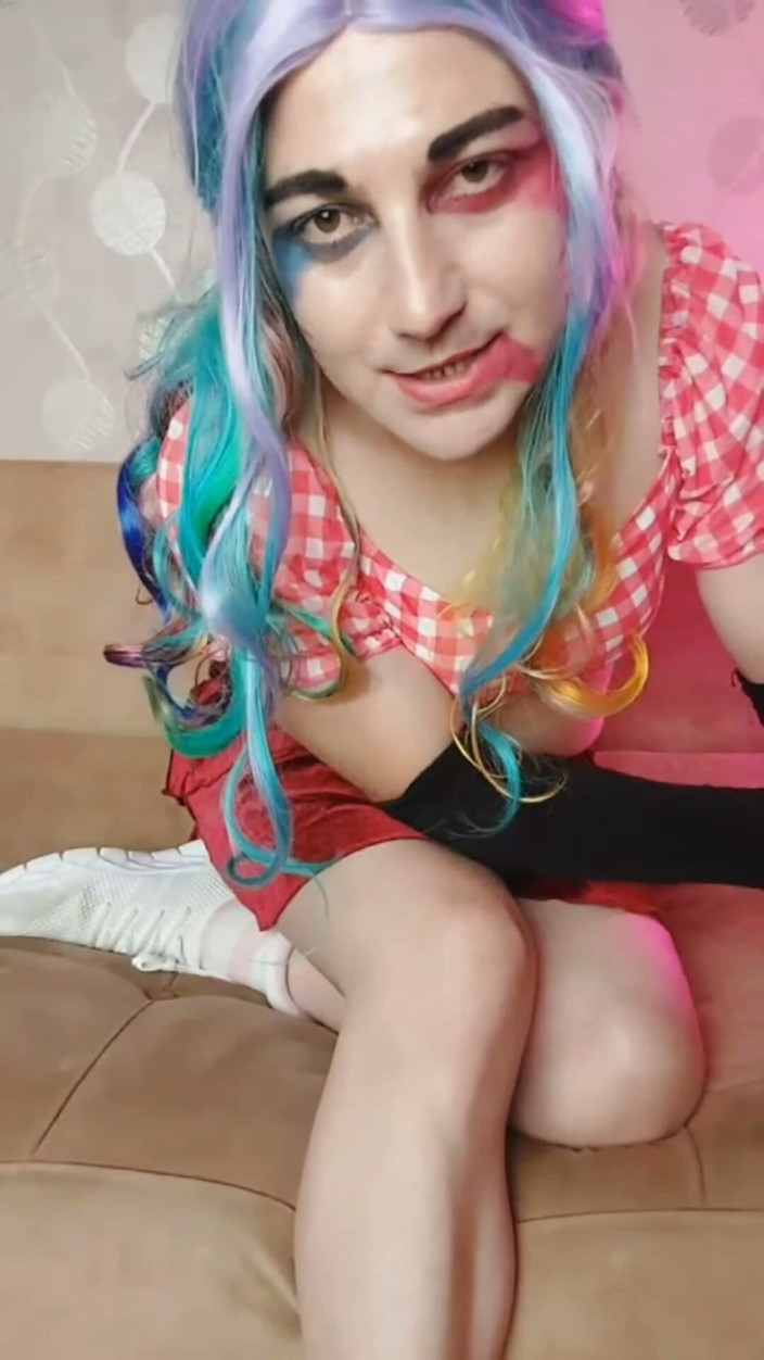 Kitty_Cross: Harley Quinn Femboy Cosplay Model Crossdresser