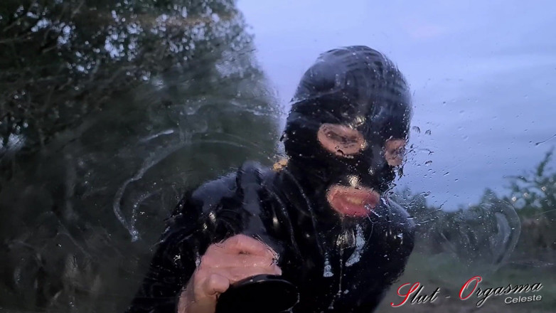 Slut Orgasma Celeste: Slave Slut-Orgasma Celeste making a dirty mess on the car...