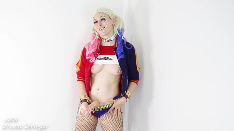 Brooke Dillinger: Futa Harley Quinn strokes her cock