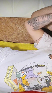 Tattooed Gothic Babe Blowjob and Handjob Tease with Triple Face Finish