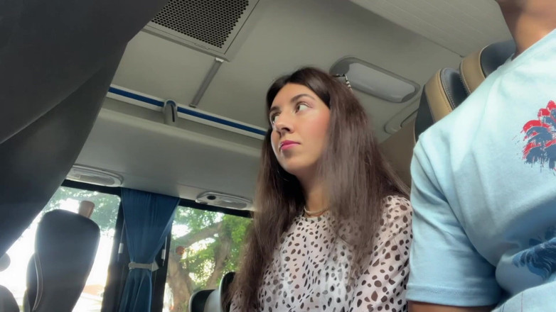 Katty West: Public Dick Flashing - Risky Handjob in Public Bus Full of...