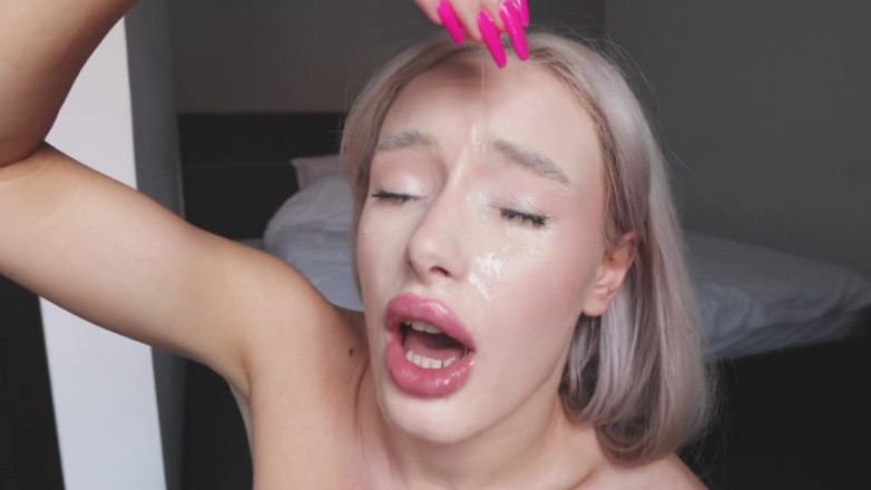 AnnaReyBlonde: Fucking My Throat and Spits on Face. Jerk off to...