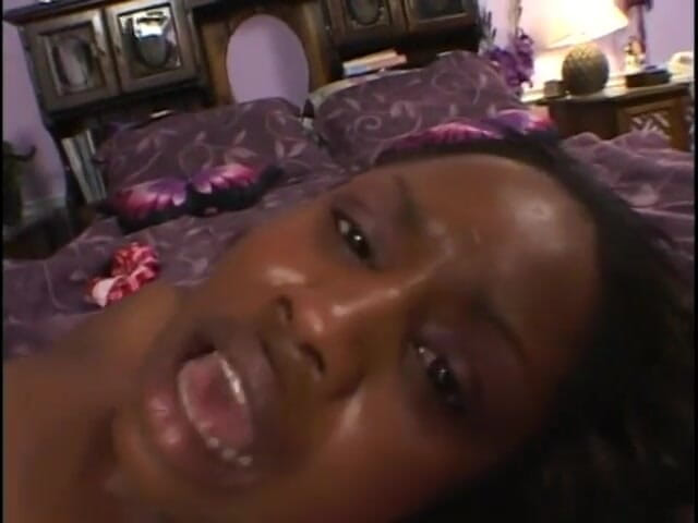 Butt Paradise: Cute ebony slut gets her mouth and pussy filled with...