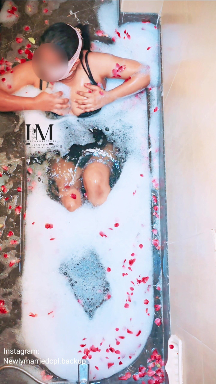 Newlymarriedcouple0: Hotwife with Stranger in Bathtub