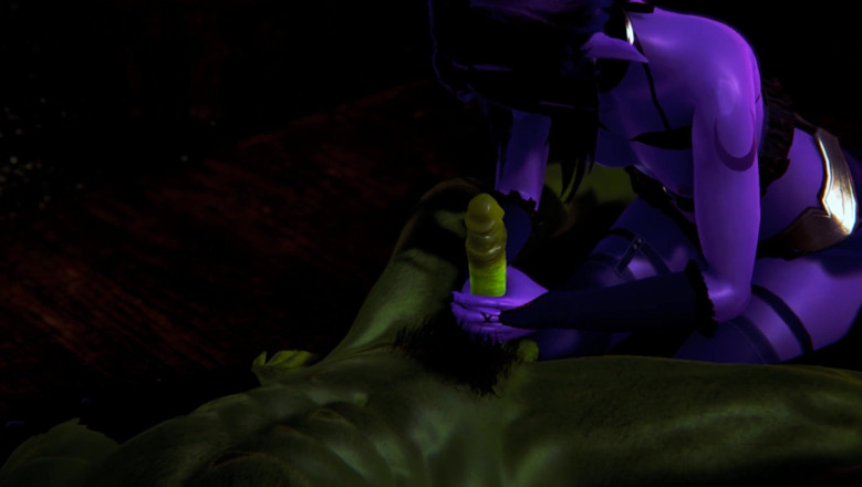 Waifu club 3D: Elf jerking off big green cock