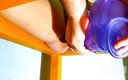 Fisting Blue: Big purple dildo playing, extreme fisting, stretching and uncontrolled squirting...
