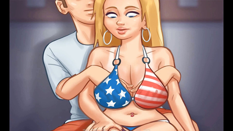 Hentai World: Summertime Saga - Massage Boobs on Beach My Girlfriend