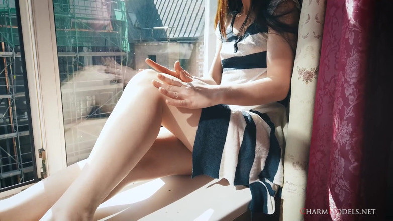 CharmModels: Lea in Sunshine Redhead Babe at the Window