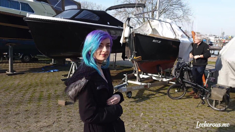 Lecherous: Alisha flashing and getting naked at the marina