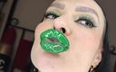 Princess18_: Verde minty lápiz labial brillante puchera besa 4k ultra hd