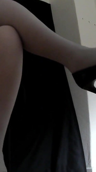 My Sec Tapping Sexy Black Heels in Pantyhose 1