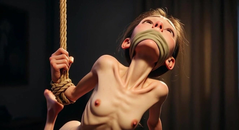 YOUR BEST FANTASY: Skinny Slave Girl Bound Tight - Desperate &amp; Begging for Mercy