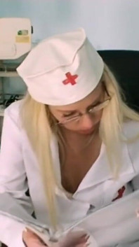 The blonde and busty doctor treats the patient with a blowjob and a fuck