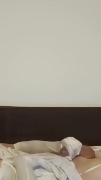 I Lars Damberger Masturbating and Stiff Cum Covered Bikini Panty in My Mouth