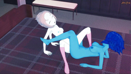Hentai Smash: Crystal Gems Pearl and Lapis have lesbian sex on a...