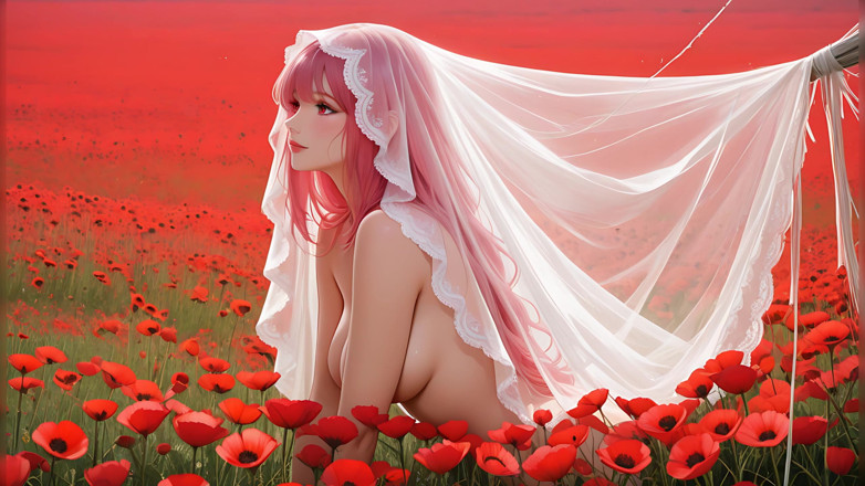 LustRender: Lustrender Poppy Veil Slideshow - Sheer Enchanted Editorial Glow
