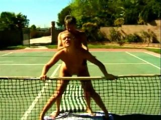 Hot and Wet: Hot blonde has a sport fuck on the tennis court