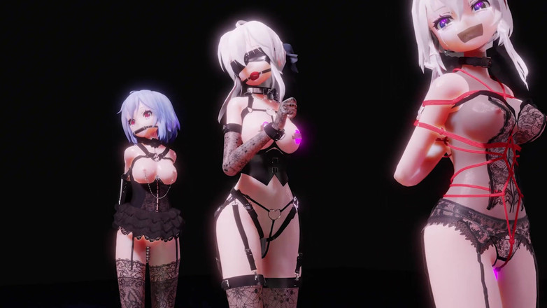 MikuMotion: [ммд] слабый голос джинн трёх человек тренировка сдержанность прыжок яйцо, анальный пробка, рот мяч