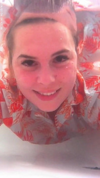 Breath Holding Underwater in Bathtub and Record with Waterproof Camera
