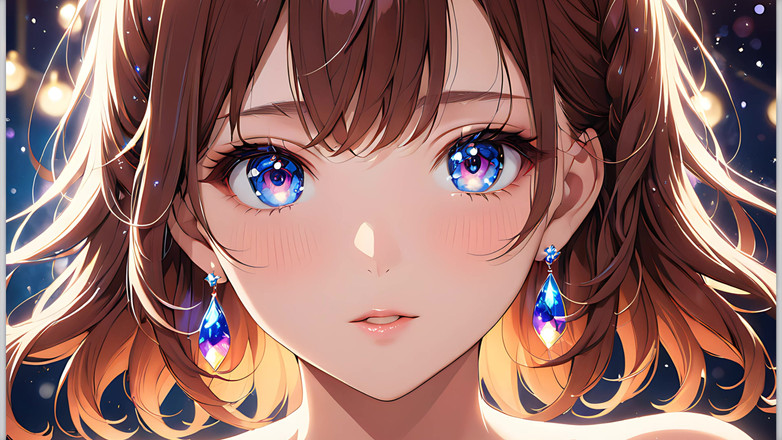 LustRender: ボケの夢:浮かぶ光の中の美しい若い女性