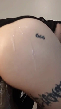 Hot Goth Girl Fucking a BBC Dildo and Filled with Cum