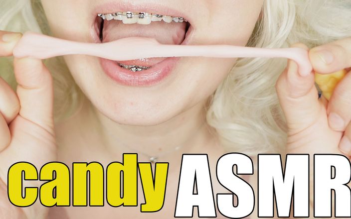 Arya Grander: Braces fetish jelly candy ASMR close up eating food
