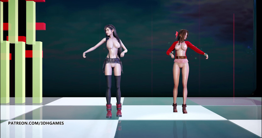 3D-Hentai Games: Berry Good - Mellow Mellow, Tifa Lockhart Aerith, danse nue Final...